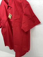 New Men’s Red ELY cattleman Short Sleeve Pearl Snap Shirt. 18.5 2XL G-78