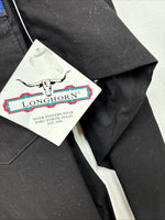 New Women’s Longhorn Black Designed Long Sleeve Button Up Medium TT-93