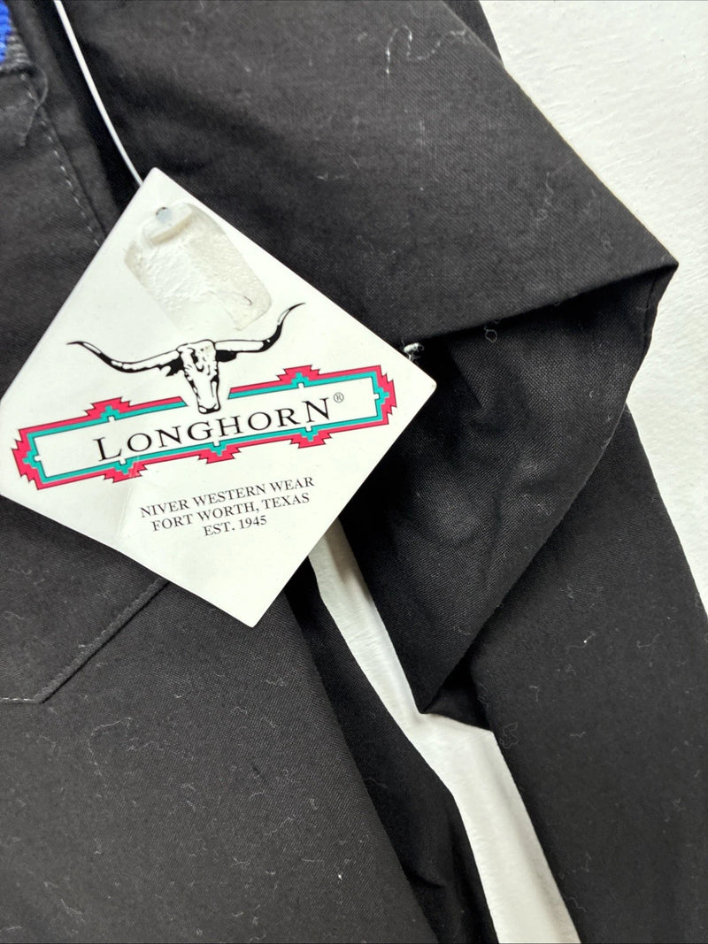 New Women’s Longhorn Black Designed Long Sleeve Button Up Medium TT-93