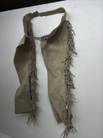 NOS Tan Show Chaps With Fringe Adjustable Waist 37” I-72