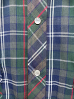 New Men’s ELY Plains Green Blue Plaid Long Sleeve Pearl Snap 16.5 Large  AA-12