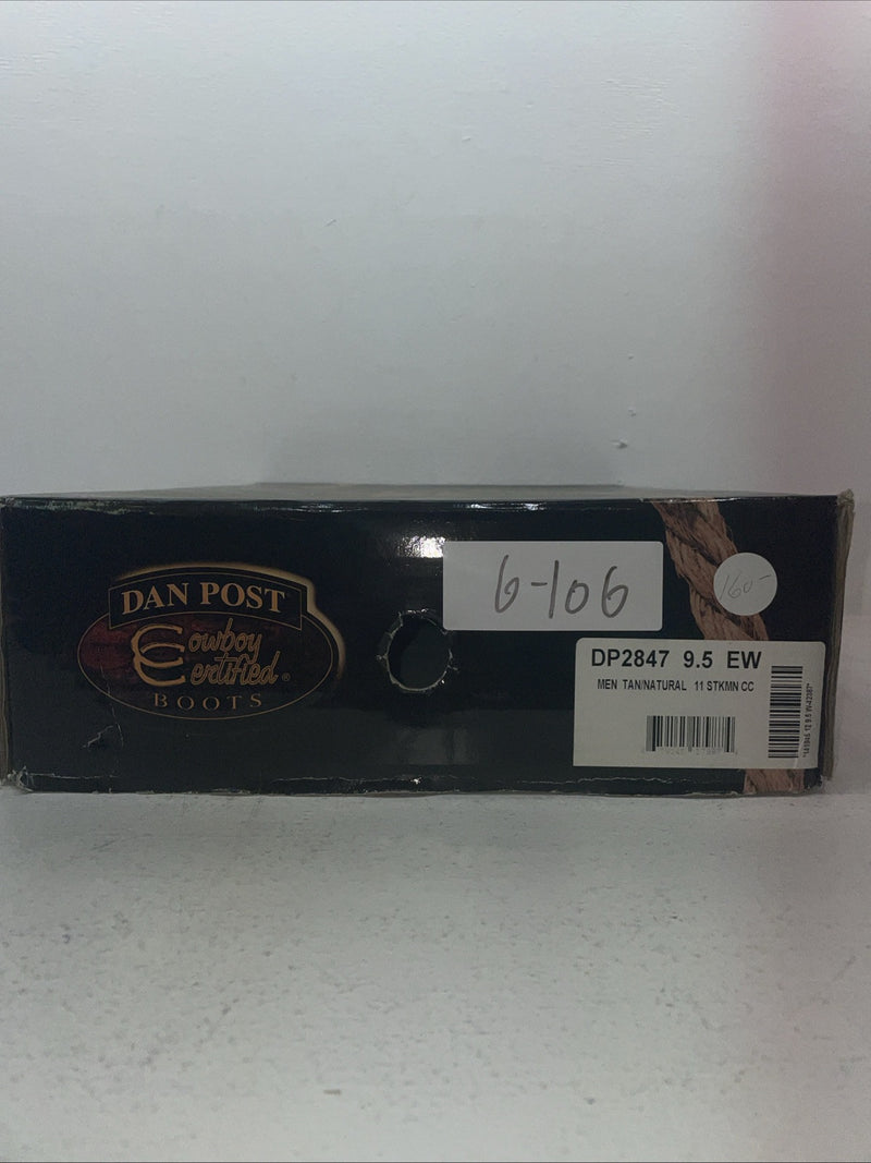 New Men’s Brown Dan Post Cowboy Boots. 2847 9.5 9 1/2 E W. 6-106