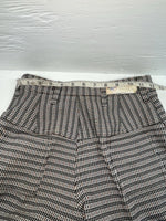 New Vintage Black Striped Panhandle Slim Polyester Pants #8076 OO-93