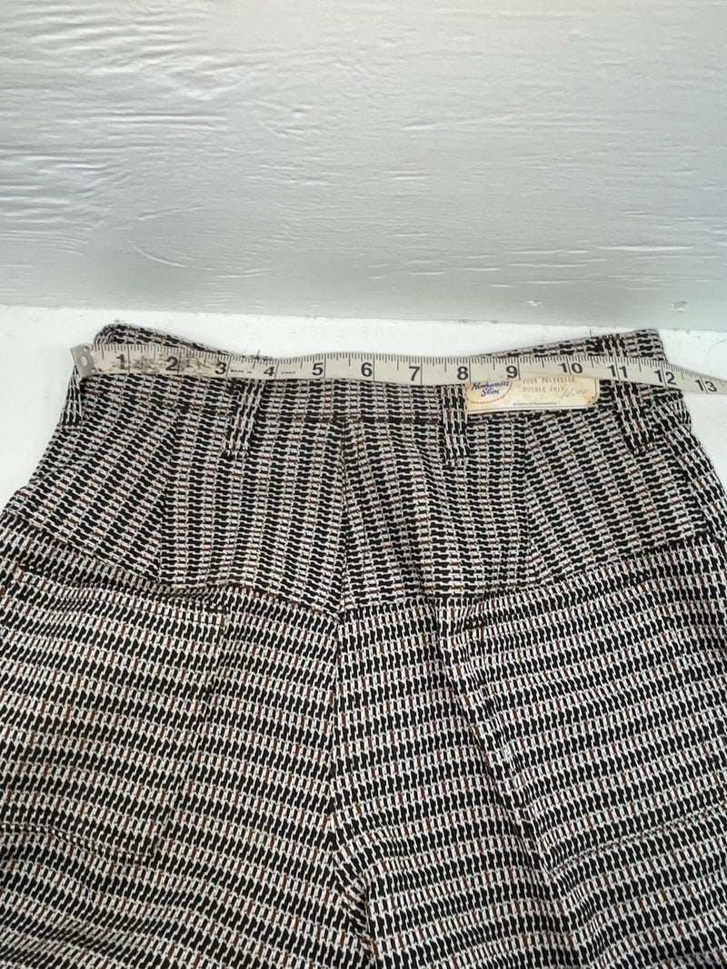 New Vintage Black Striped Panhandle Slim Polyester Pants #8076 OO-93