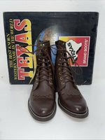 New Men’s Brown Lace Up Texas Brand Cowboy Boots. 8721 8 D. 1-127