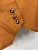 New Women’s Cumberland Orange Black Short Sleeve Button Up Large MM-134