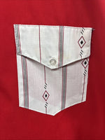 New Men’s Cowboy Threads Red Designed Short Sleeve Button Up Large CC-47