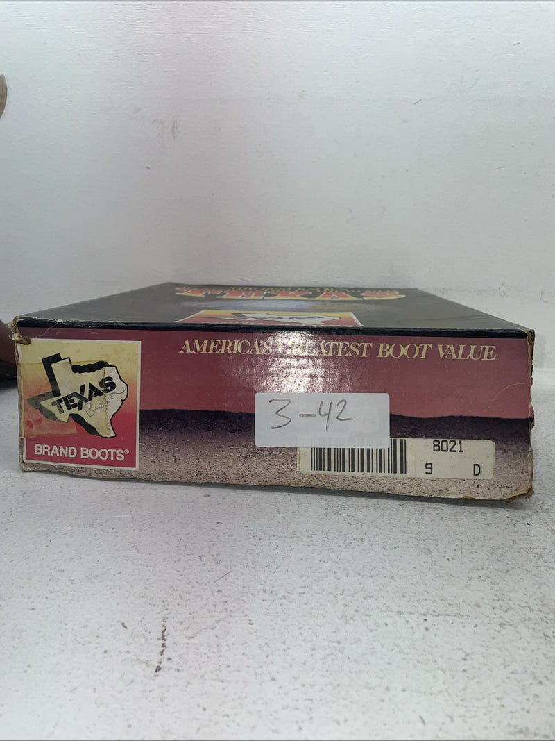 New Men’s Brown Texas Brand Cowboy Boots. 8021 9 D. 3-42