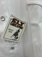 New Men’s ELY Cattleman White Deigned Long Sleeve Pearl Snap 20.5 4XL X-108