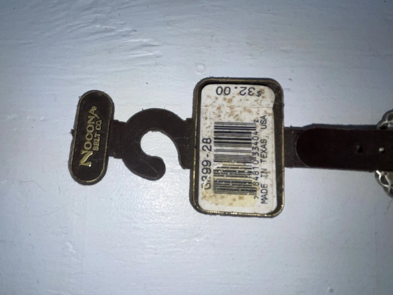 New Brown Genuine Leather Nocona Silver Pendent 28” Belt #399 JJ-143