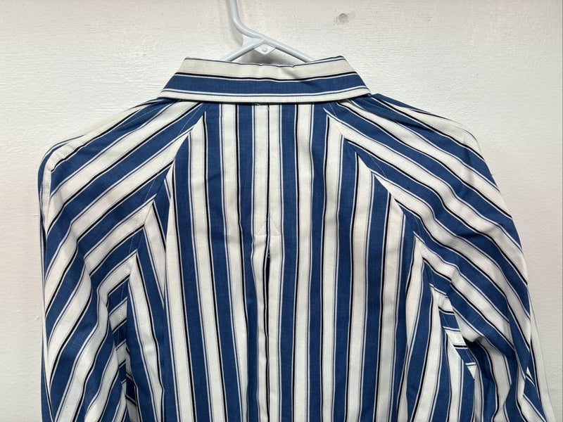 New Women’s H Bar C Blue Stripe Long Sleeve Pearl Snap Size 36 LL-57