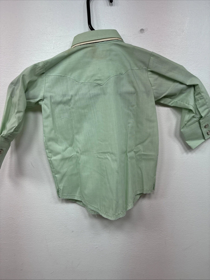 New Kids Karman Green Long Sleeve Pearl Snap Size 1 DD-147