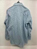 New Men’s Dickson Jenkins Blue Floral Long Sleeve Pearl Snap 17.5 XL AA-6