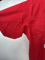 New Men’s ELY Cattleman Red Short Sleeve Pearl Snap 16.5 Large CC-2