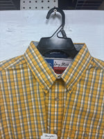 New Boys Wrangler yellow Flannel Long Sleeve Button Up 2XL F-95