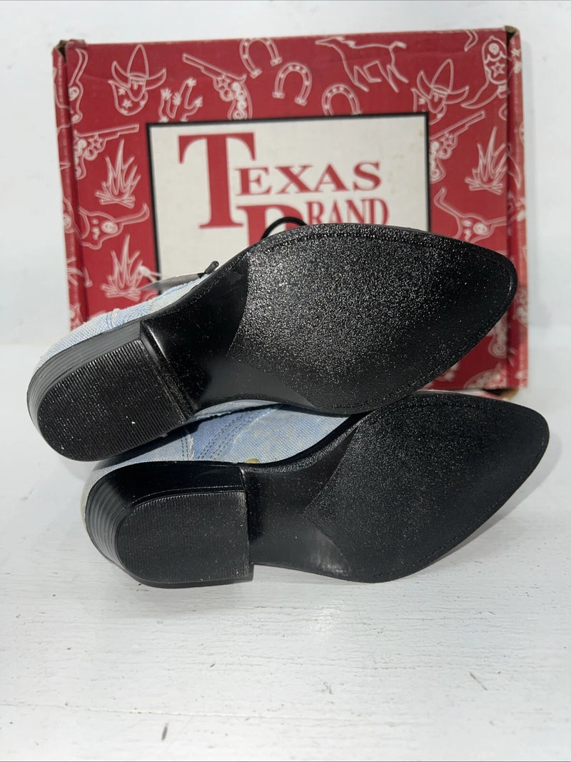 New Children’s Blue Texas Brand Lace Up Cowboy Boots. 9.5 9 1/2 D. 24-24 