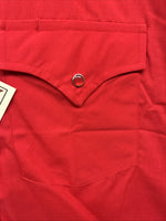 New Men’s ELY Cattleman Red Western Long Sleeve Pearl Snap 16.5 X 35 Large T-63