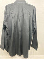 New Men’s ELY diamond Black Eagle Design Long Sleeve Pearl Snap 2XL H-38