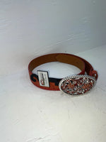 New Red Genuine Leather Nocona Tooled S Belt #N3460204 JJ-168