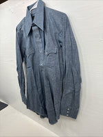 New Men’s Champion Western Jean Design Long Sleeve Pearl Snap 15.5 Medium K-45