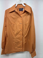 New Women’s Panhandle Slim Orange Long Sleeve Pearl Snap Size 14 KK-117