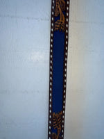 New Blue Genuine Leather Longhorn Tooled 30” Belt #82829 NN-39