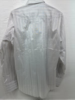 New Men’s H Bar C White Stripe Long Sleeve Pearl Snap 15 Medium J-46
