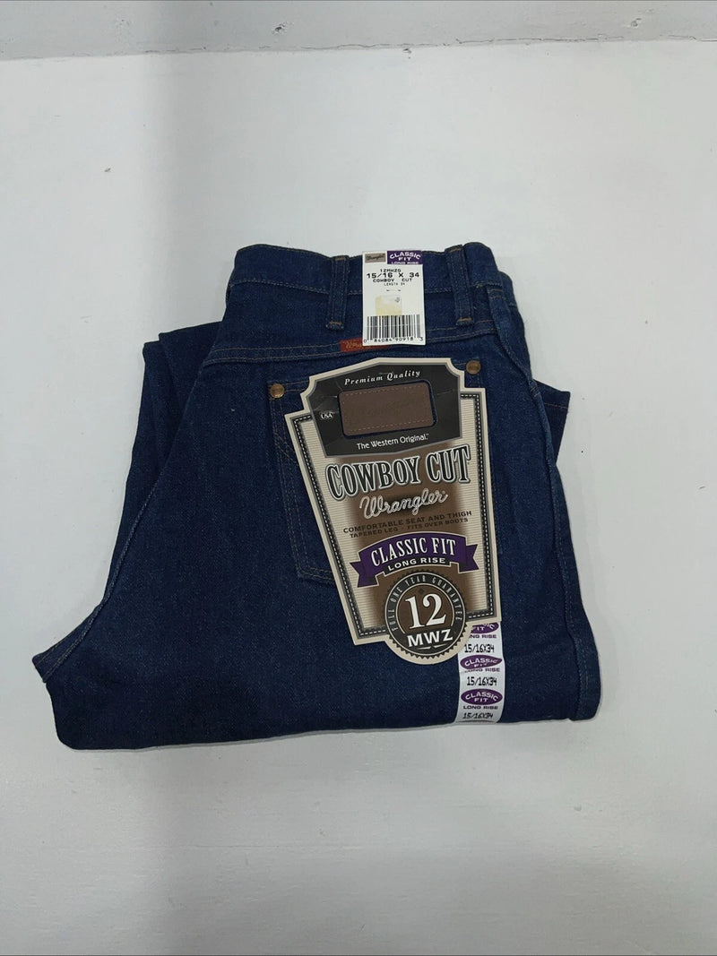New Mens Cowboy Cut Classic Fit Wrangler Denim Jeans. 15/16x34 G-11
