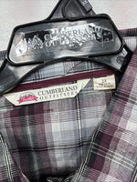 New Women’s Cumberland Purple Plaid Long Sleeve Pearl Snap Size 3X KK-85