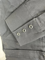 New Men’s ELY Cattleman Black Long Sleeve Pearl Snap 16.5 X 36 Large AA-5 