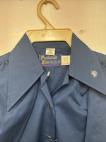 New Women’s Panhandle Slim Blue Long Sleeve Pearl Snap Size 35 KK-98