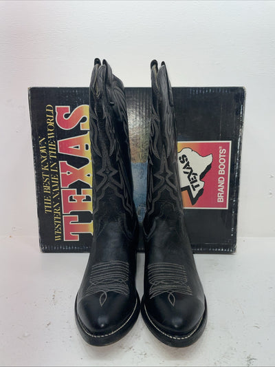 New Men’s Black Texas Brand Cowboy Boots. 7800 11 D. 8-51