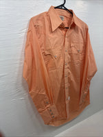 New Men’s Tem Tex Bright Orange Long Sleeve Pearl Snap 15 X 33 Medium K-91
