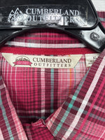 New Women’s Cumberland Pink Plaid Long Sleeve Pearl Snap XL GG-73