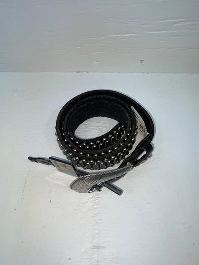 New Black Genuine Leather Nocona Silver Stud 32” Belt #N1311999 Z-133