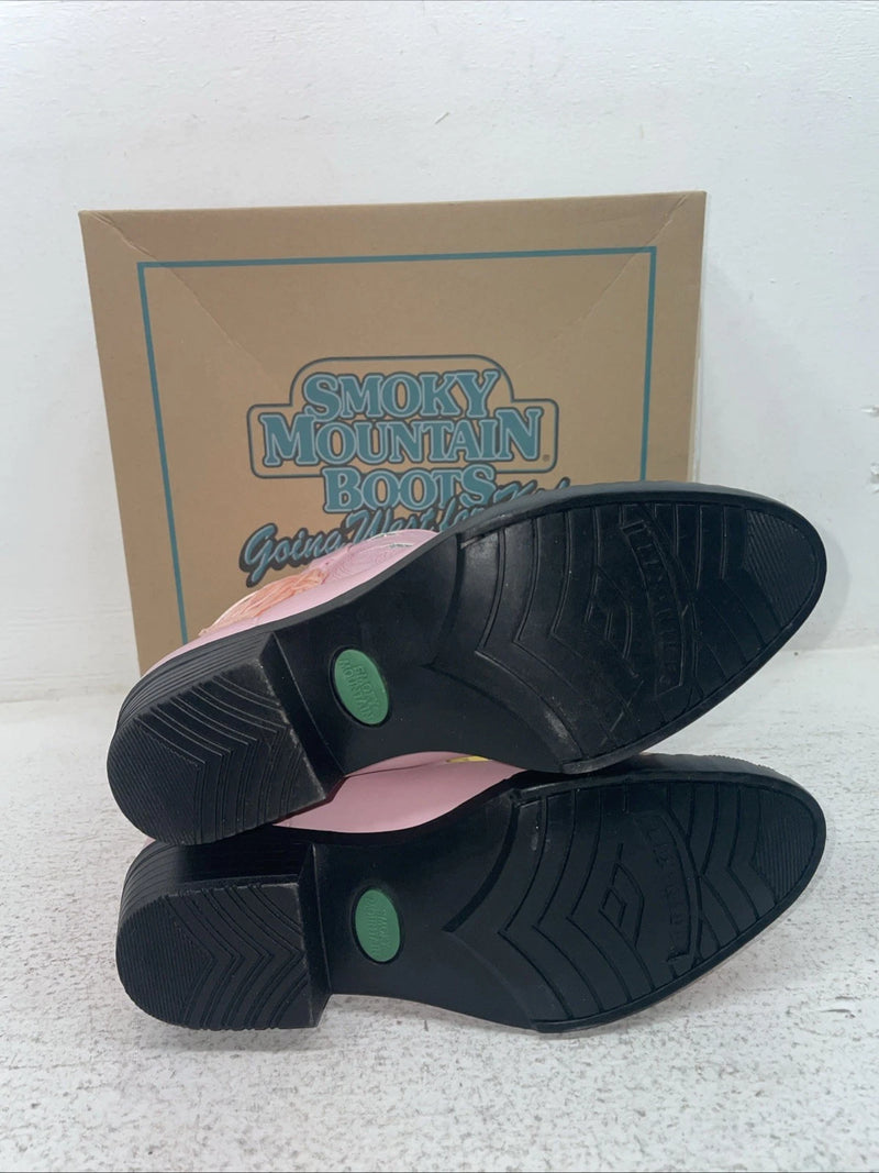 New Kids Pink With Fringe Smoky Mountain Cowboy Boots. 1058 J C 2. 23-151