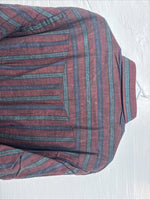 New Men’s ELY Cattleman Red Multicolor Stripe Long Sleeve Pearl Snap XL T-45