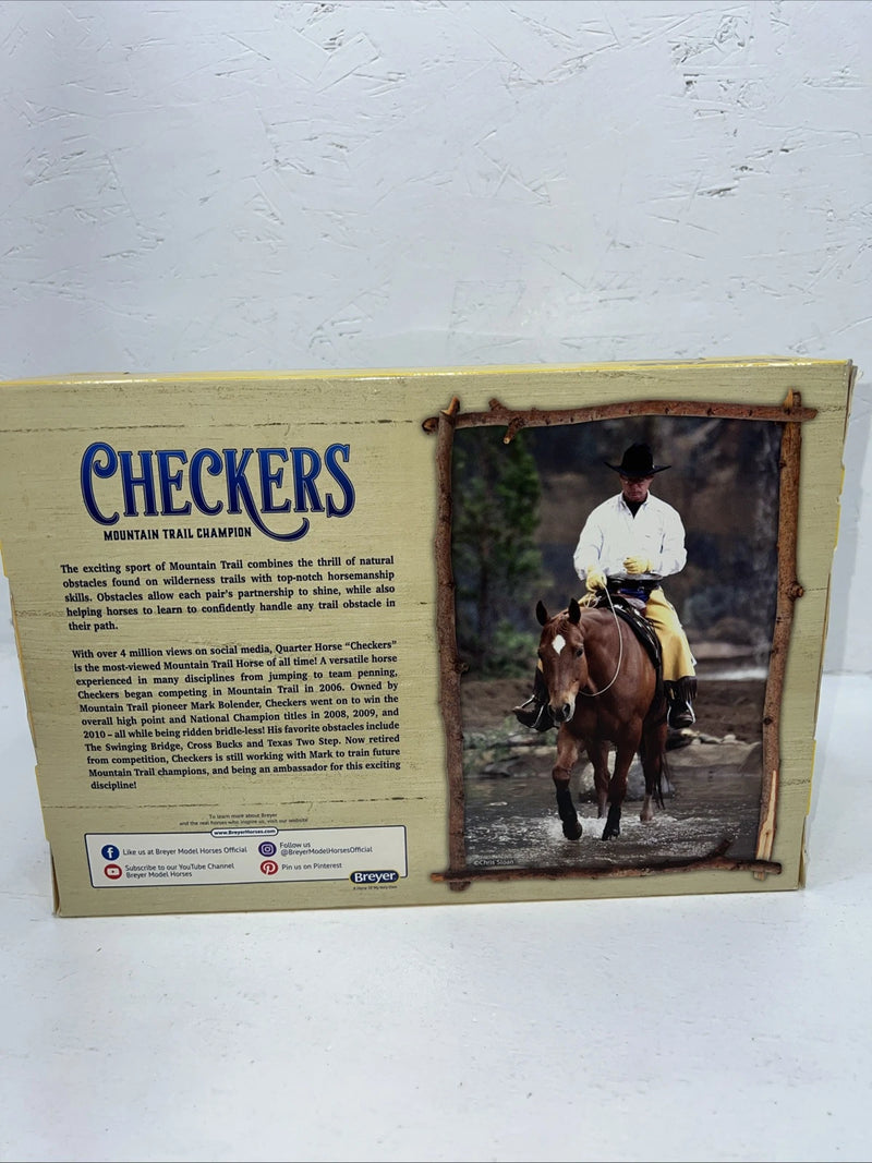 New In Box Breyer Chesnut Mountain Trail Champion Checkers. #1831 R-8