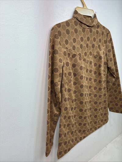 New Women’s Panhandle Slim Brown Designed Long Sleeve Zip Up Size 14 YY-111