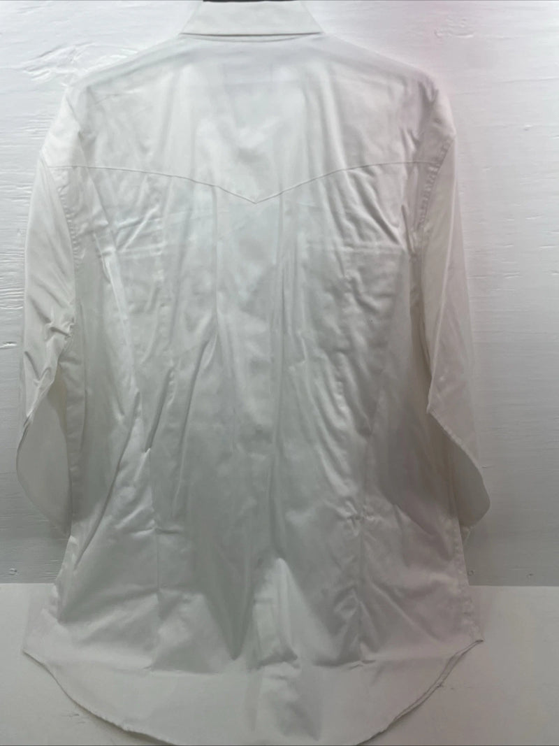 New Men’s Western Express White Long Sleeve Pearl Snap XXXL