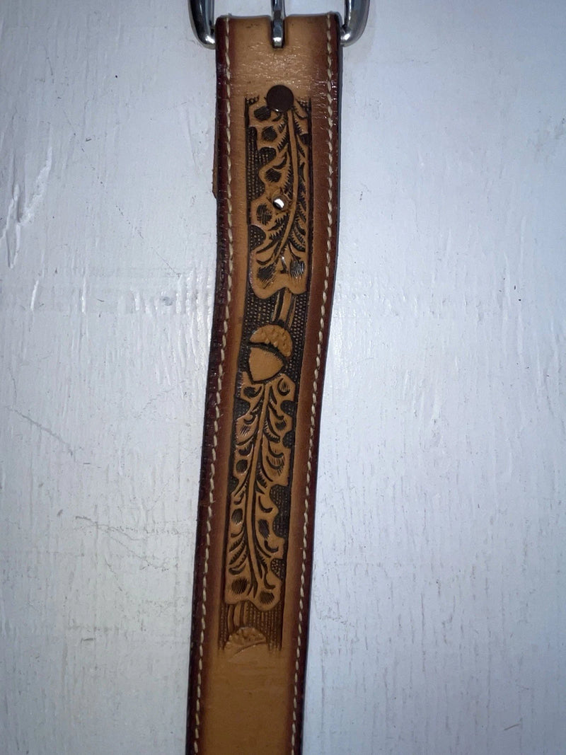 New Brown Genuine Leather Perkies Tooled 26” Belt #601 NN-6