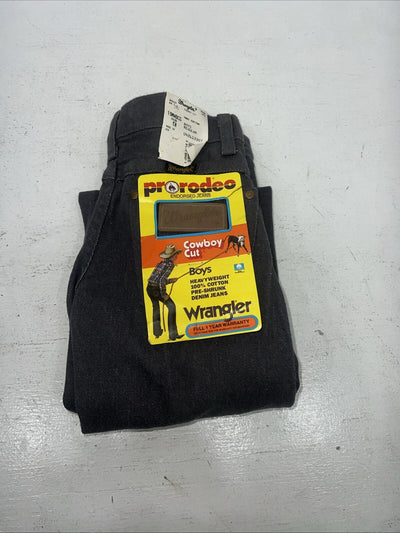 New Boys Grey Wrangler Pro Rodeo Cowboy Cut Regular  Denim Jeans. 9/24 1/2 C-19