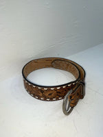 New Brown Genuine Leather Wright Tooled 28” Belt #10412 JJ-41