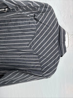 New Men’s Moonshine Spirit Gray Stripe Long Sleeve Pearl Snap Medium K-71