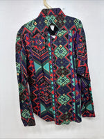 New Women’s Mine & Bills Multicolor Design Long Sleeve Button Up Medium MM-99