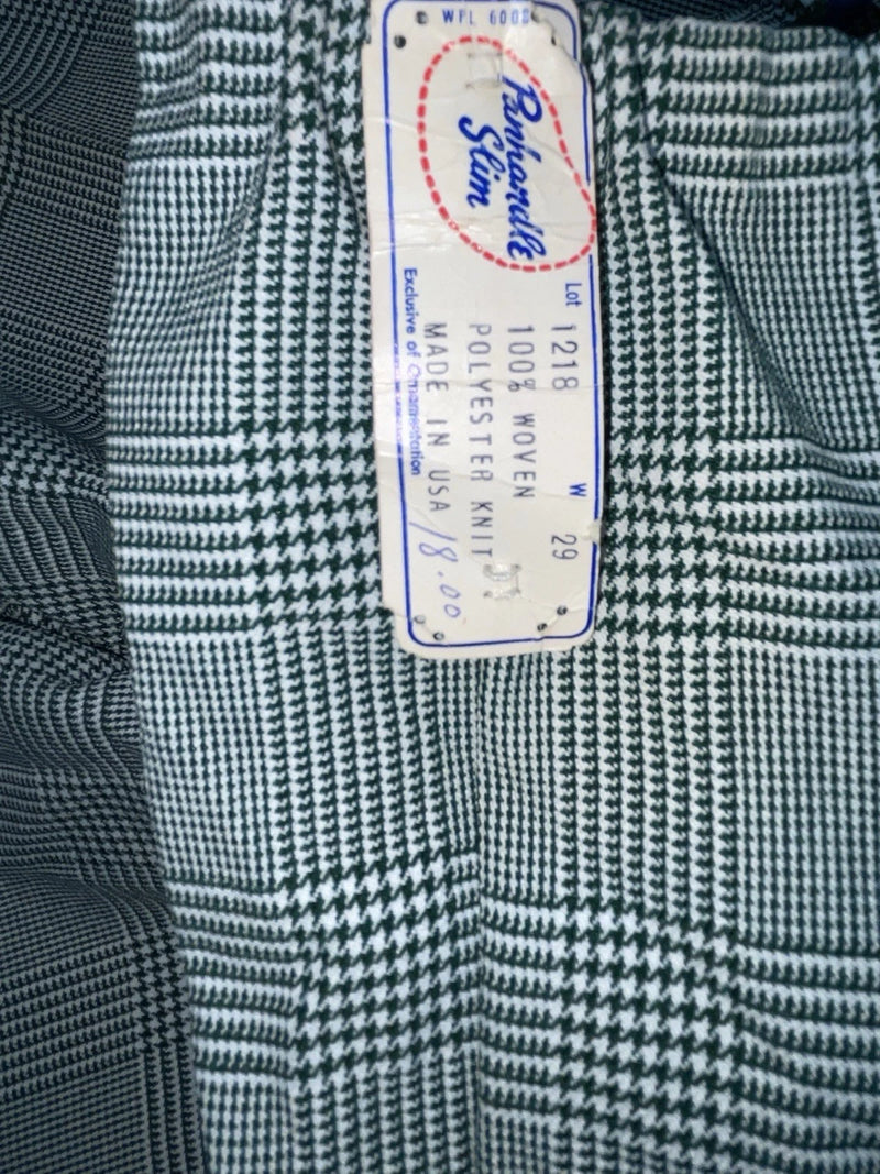 New Vintage Green Plaid Panhandle Slim Polyester Pants #1218 NN-152