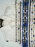 New Women’s White Aztec Cumberland Outfitters Cut Off Button Up Shirt M 3B-51