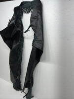 New Black Tough 1 Show Chaps With Fringe Adjustable Waist 46” N-48