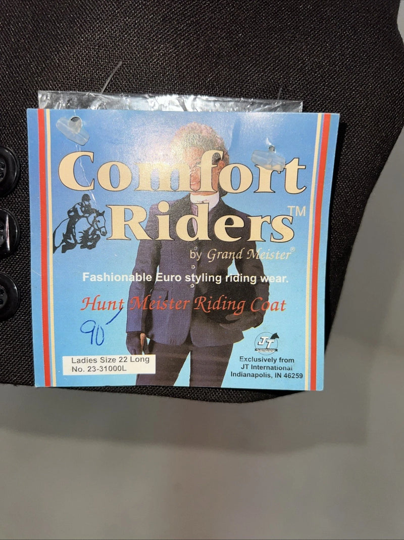 New Women’s Comfort Riders Brown Hunt Meister Riding Coat 22 Long II-606
