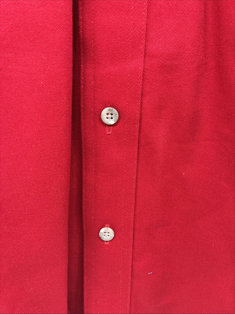 New Men’s Wrangler Red Long Sleeve Button Up Shirt Medium J-85